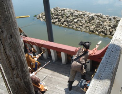 Josh firing his pistol